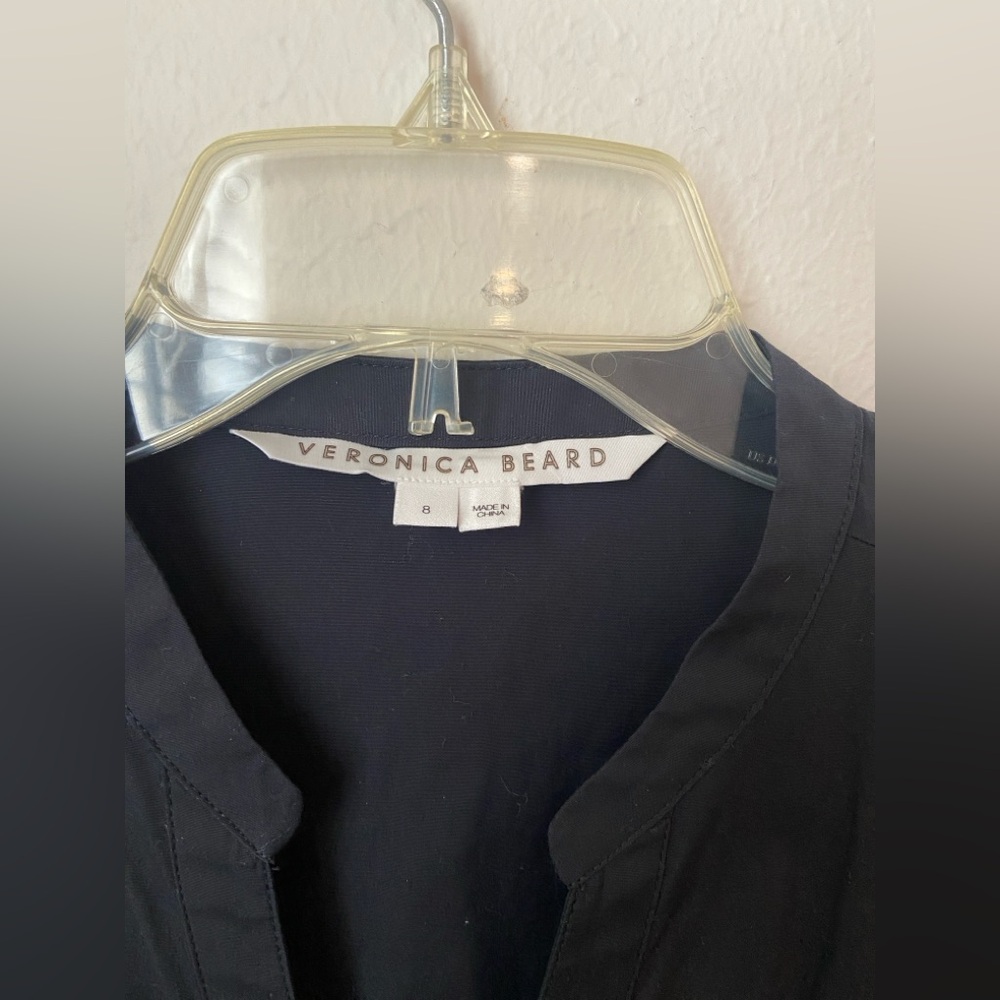 VERONICA BEARD Bell Button Down Ruched Shirtdress Sz 8 - Picture 5 of 7